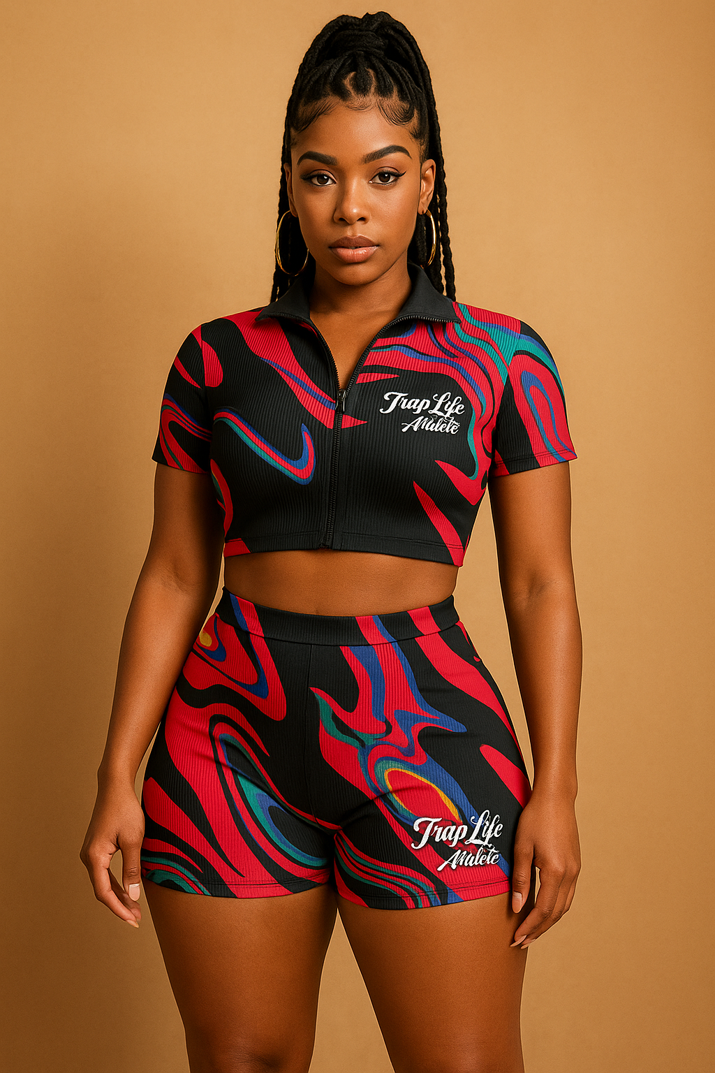 Red/Blk Womens TrapLife Athletic Set