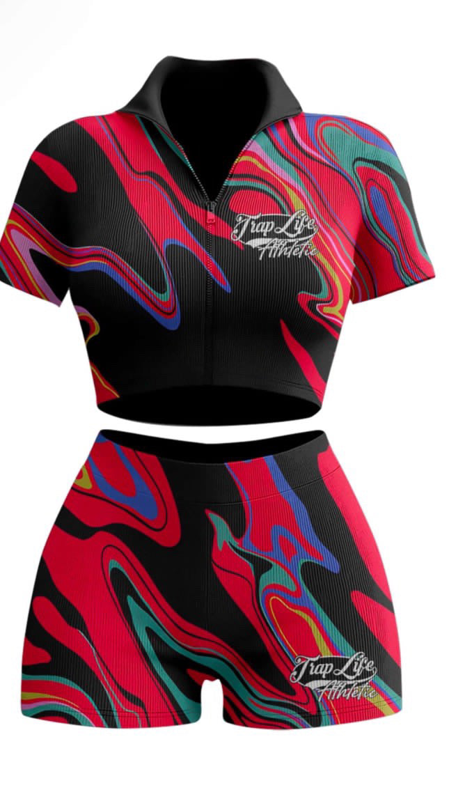 Red/Blk Womens TrapLife Athletic Set
